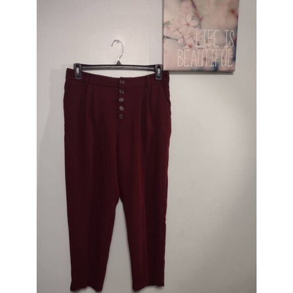 Anthropologie Size 8 Burgundy Dress Pants - Picture 1 of 3